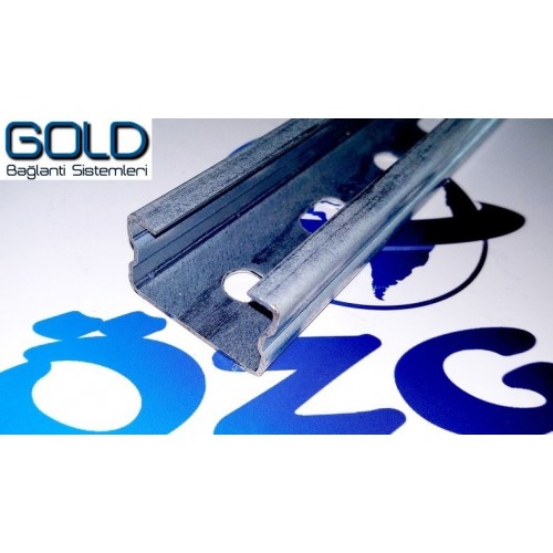 30x18x1mm GOLD Perfore C Askı Profili 2m