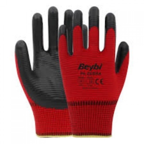 BEYBİ ZEBRA ELDİVEN KIRMIZI-SİYAH NO:10
